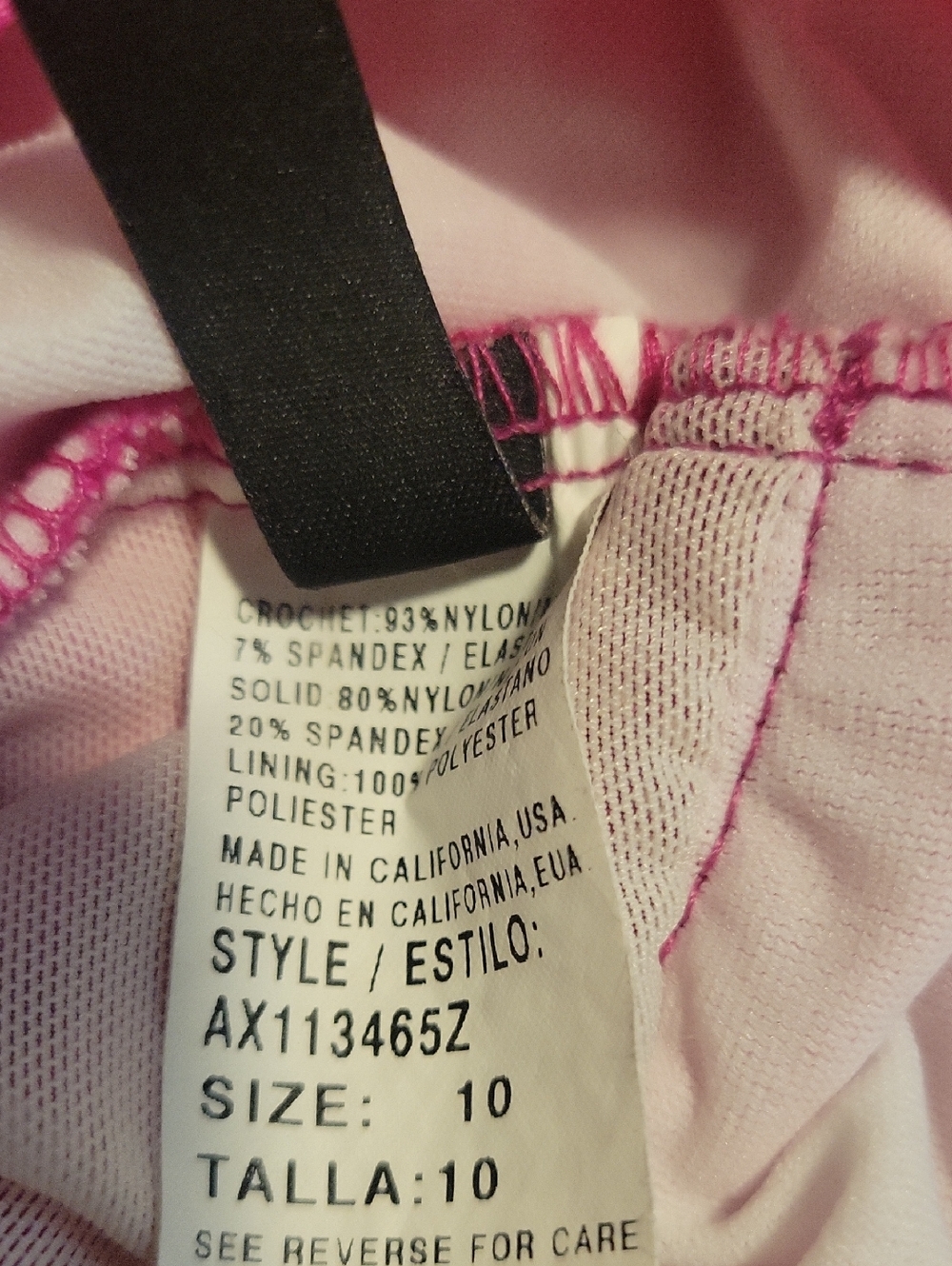Alex Marie Pink Crochet-Detail Tankini Top and Bikini Bottoms SZ 10 - Picture 6 of 7